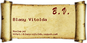 Blasy Vitolda névjegykártya